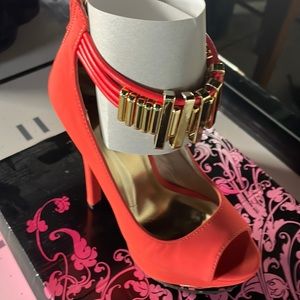 Tangerine color stilettos